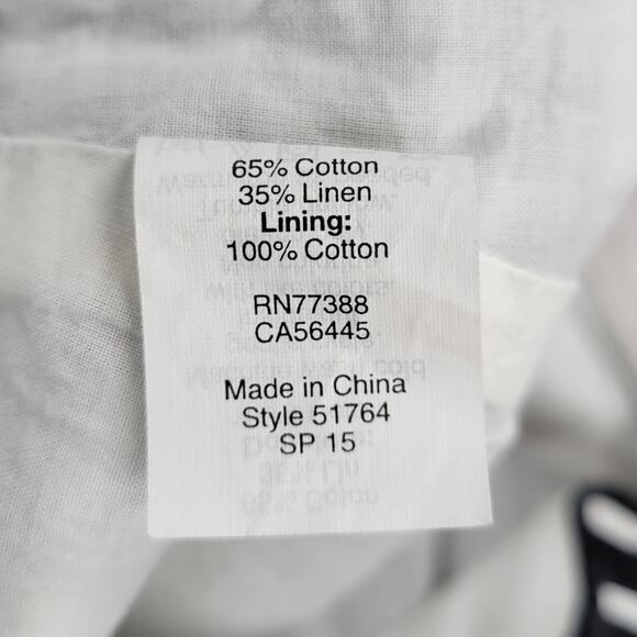 J Crew The Pencil Skirt Womens Sz 2 Black White Striped Cotton Linen Blend Lined - Picture 7 of 7